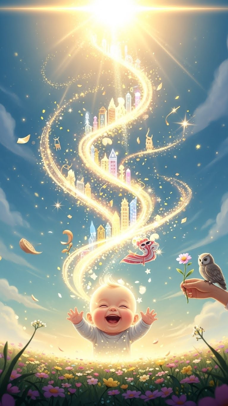 크게 웃는 아기: 사업 번창과 행운의 서곡 - 길몽