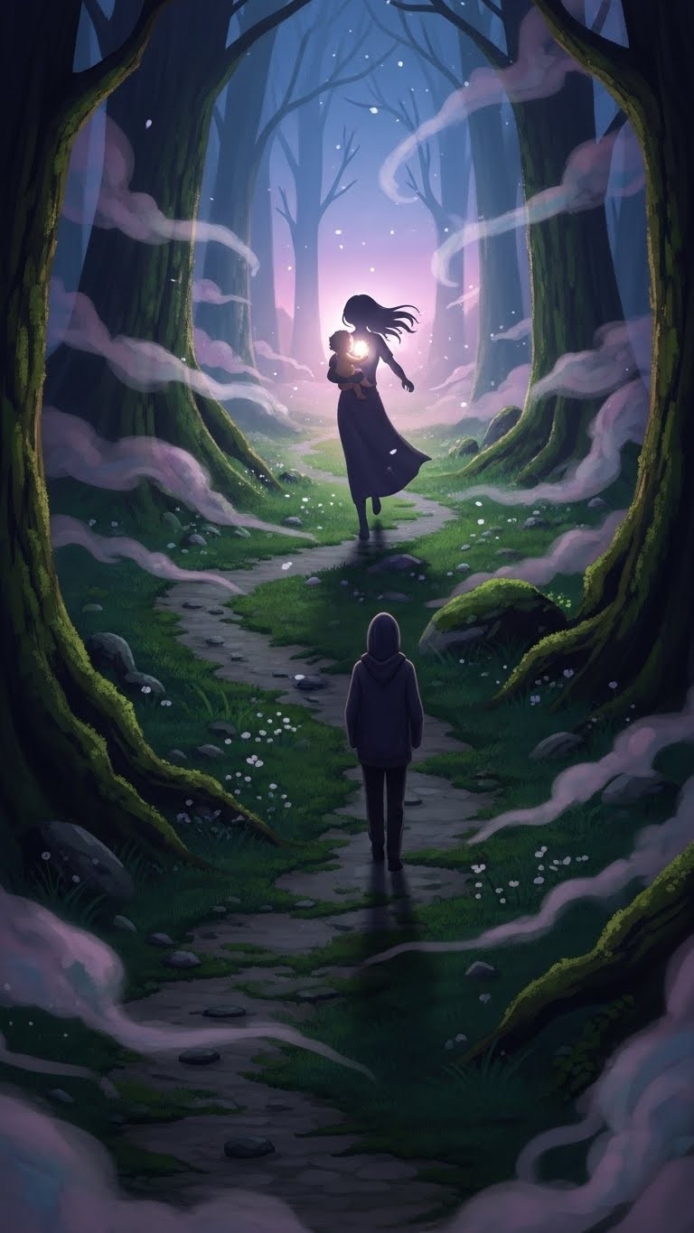 뒤따라오는 여인과 아이: 미해결된 관계 속 갈등의 그림자 - 흉몽 뒤따라오는 여인과 아이: 미해결된 관계 속 갈등의 그림자 - 흉몽