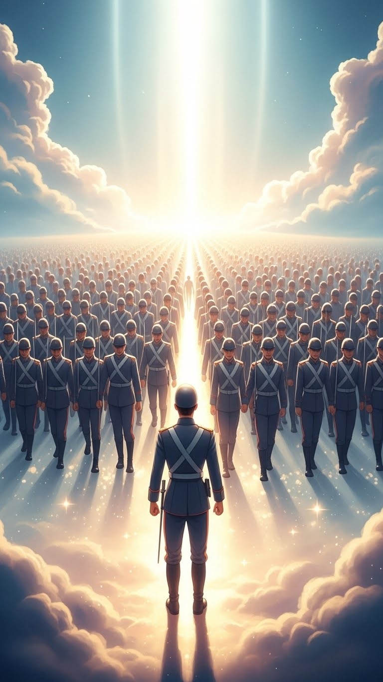 질서정연하게 행진하는 군인들을 목격하는 꿈 - 길몽