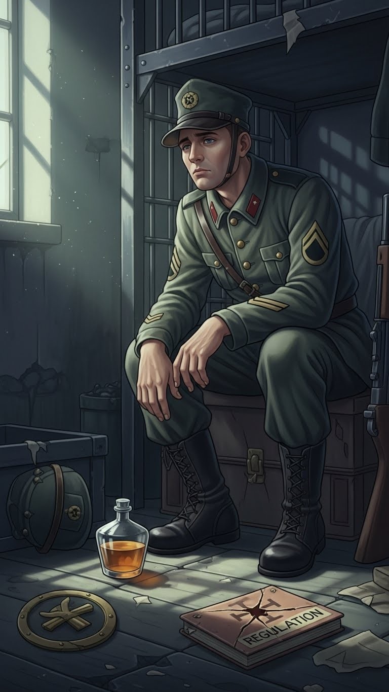 규율과 일탈 사이: 술 마시는 군인을 본 꿈 - 흉몽