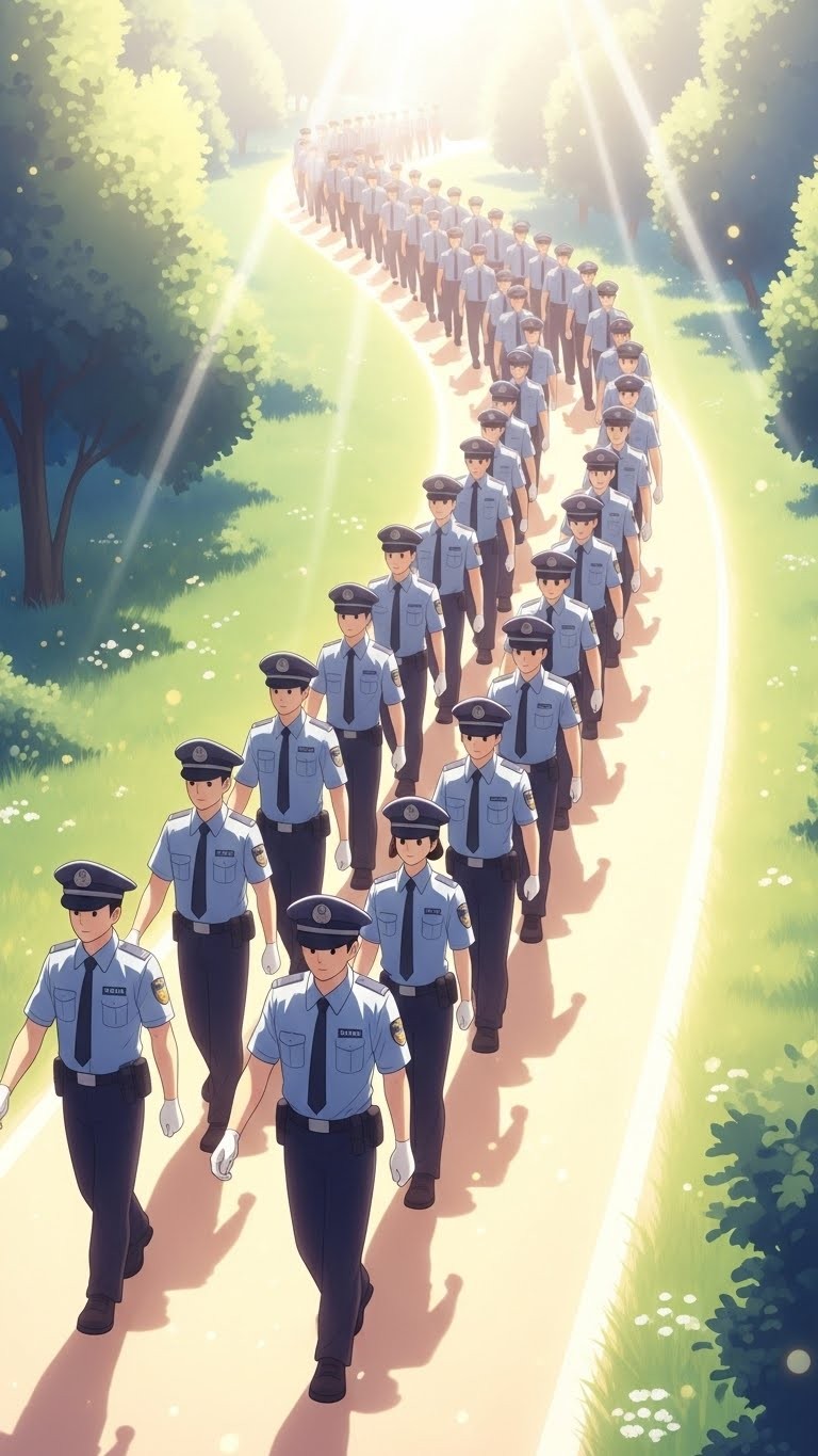 질서와 안정의 행진: 경찰관을 본 꿈 - 길몽