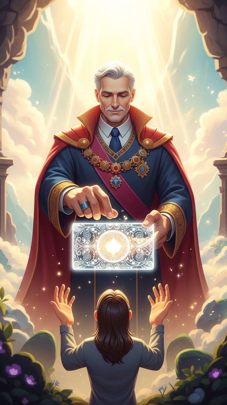 최고 권력자로부터 명함을 수령하여 영광을 얻는 꿈 - 길몽