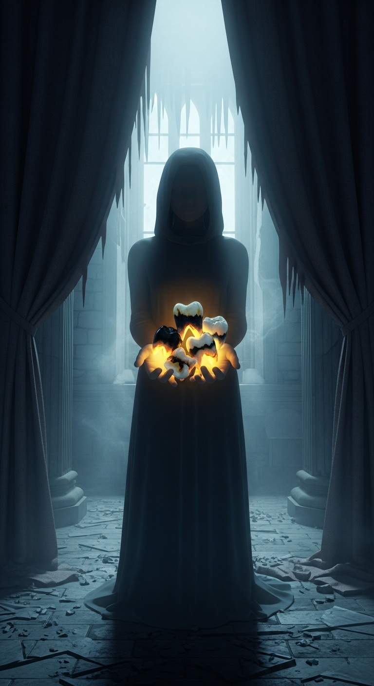 검고 누렇게 변색된 치아, 불안과 쇠퇴의 징조 - 흉몽