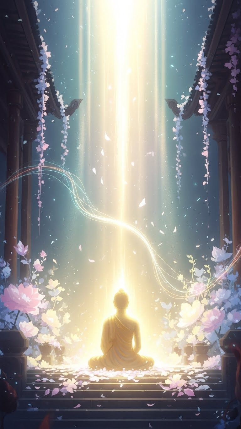 번뇌를 벗고 내면의 평화를 얻는 사찰 독경 꿈 - 길몽