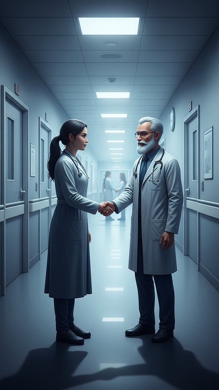 치유의 악수: 의사와의 만남이 전하는 회복과 조언의 메시지 - 흉몽