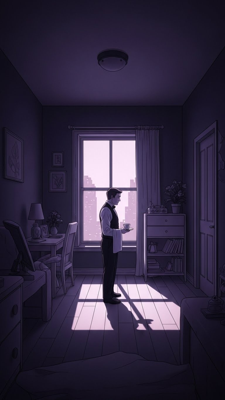 사적인 공간에 불쑥 들어온 웨이터를 본 꿈 - 흉몽