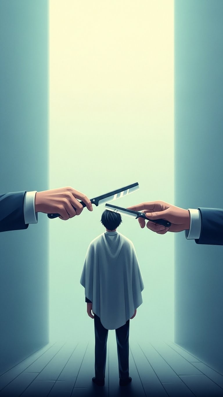 면도사의 칼날 앞에서 위태로운 꿈 - 흉몽