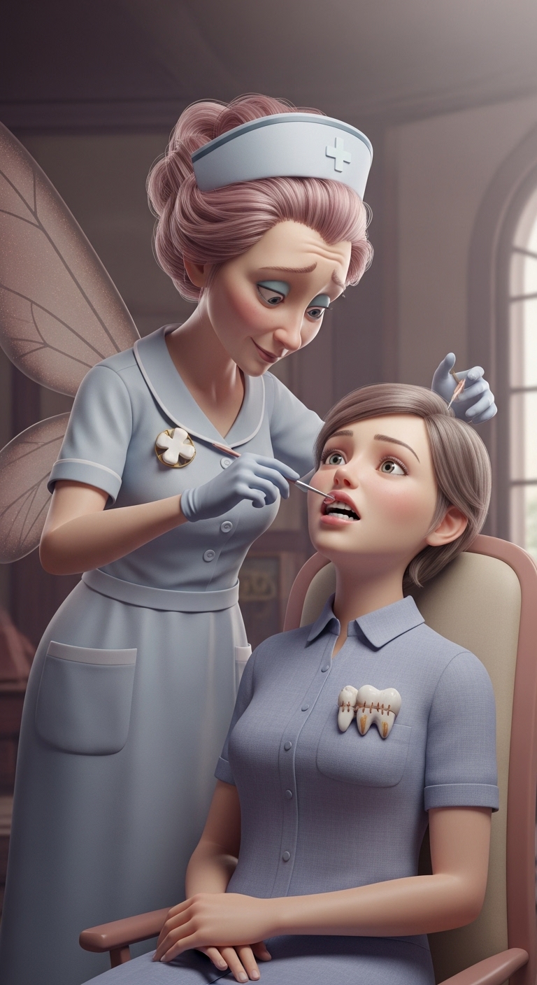 예상치 못한 간호사에게 치아를 치료받는 꿈: 불편함 속의 해결책 - 보통