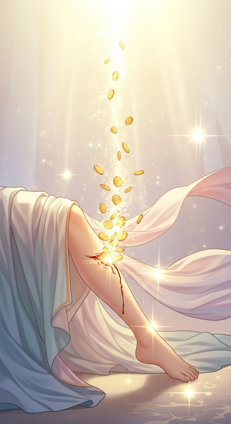 다리에 상처가 나 피가 흐르며 재물과 명성을 얻는 꿈 - 길몽