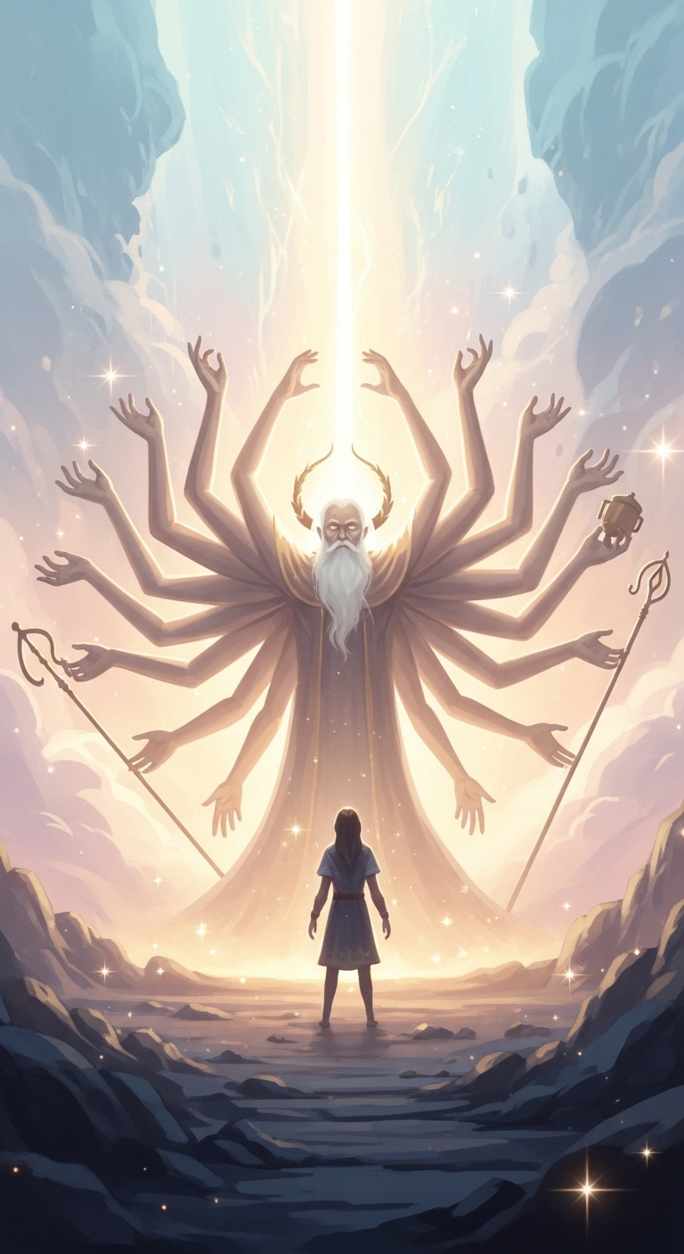 수많은 팔을 가진 인물을 만나 강력한 기운을 얻는 꿈 - 길몽