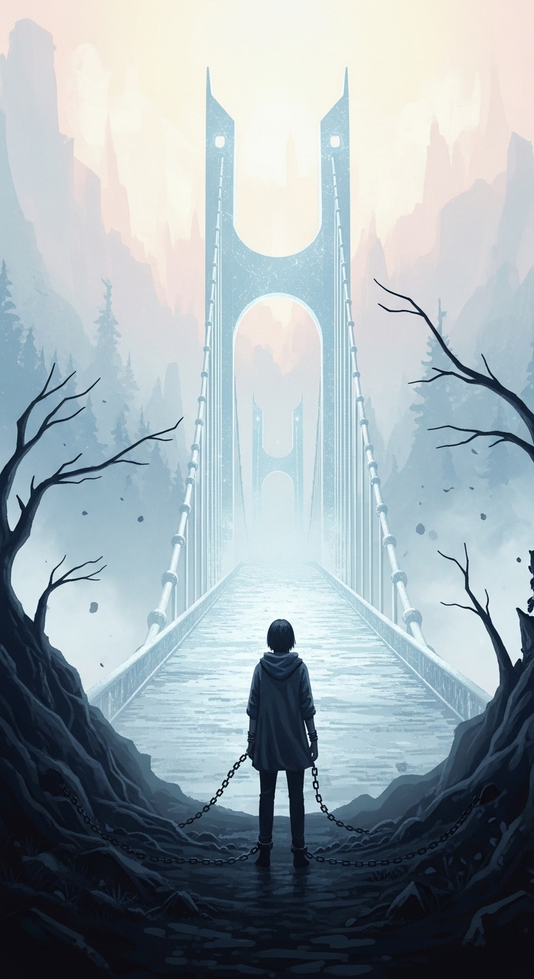 미지의 다리 앞에서 발이 묶인 꿈 - 흉몽