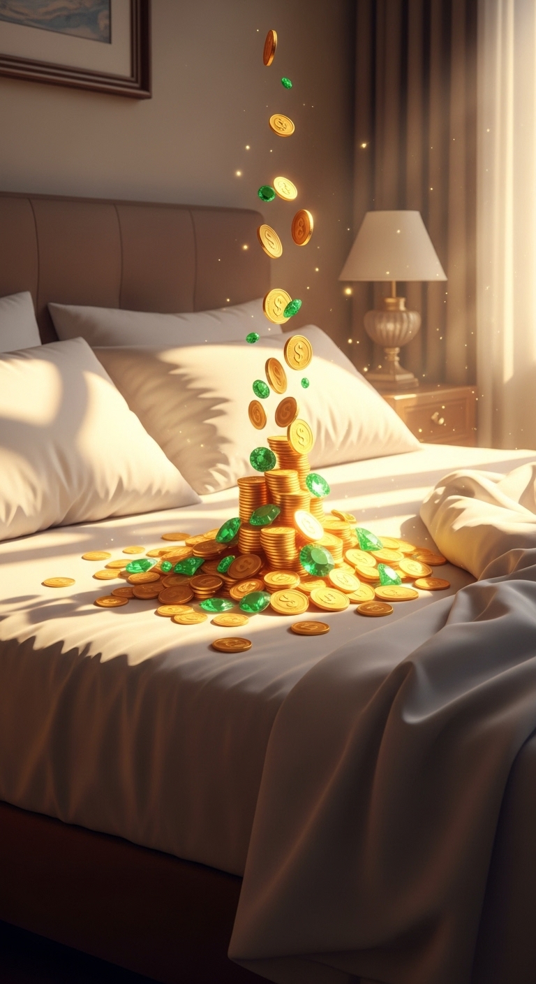 잠자리에 재물을 불러온 황금 변의 꿈 - 길몽