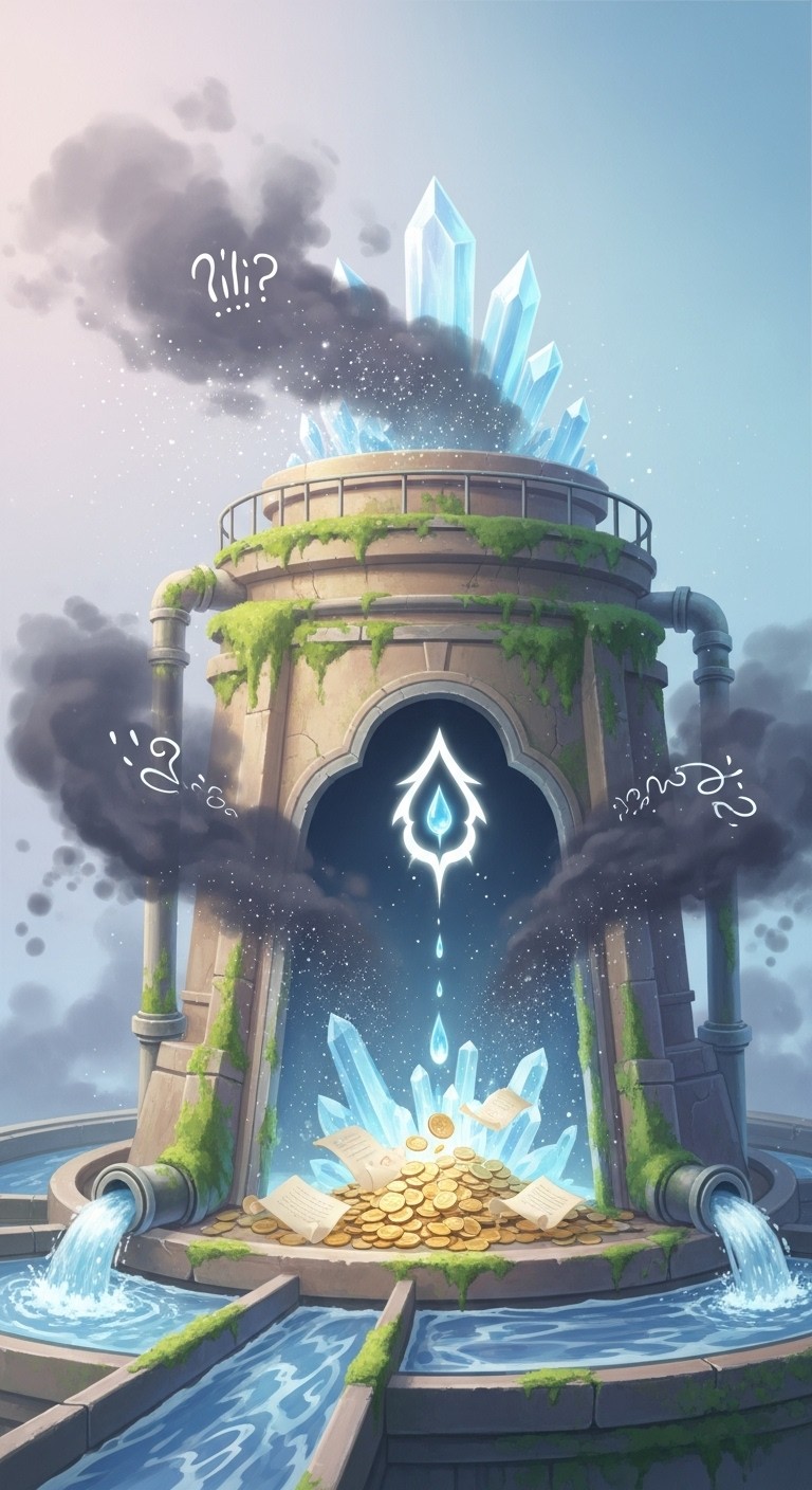 묵은 근심을 씻어내는 정화조 청소 꿈 - 보통