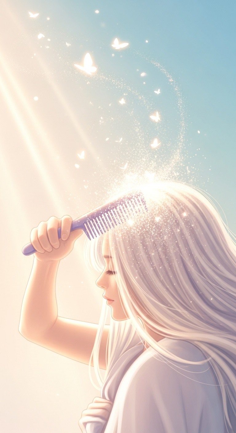 머리를 빗어 비듬을 털어내고 근심을 씻어내는 꿈 - 길몽