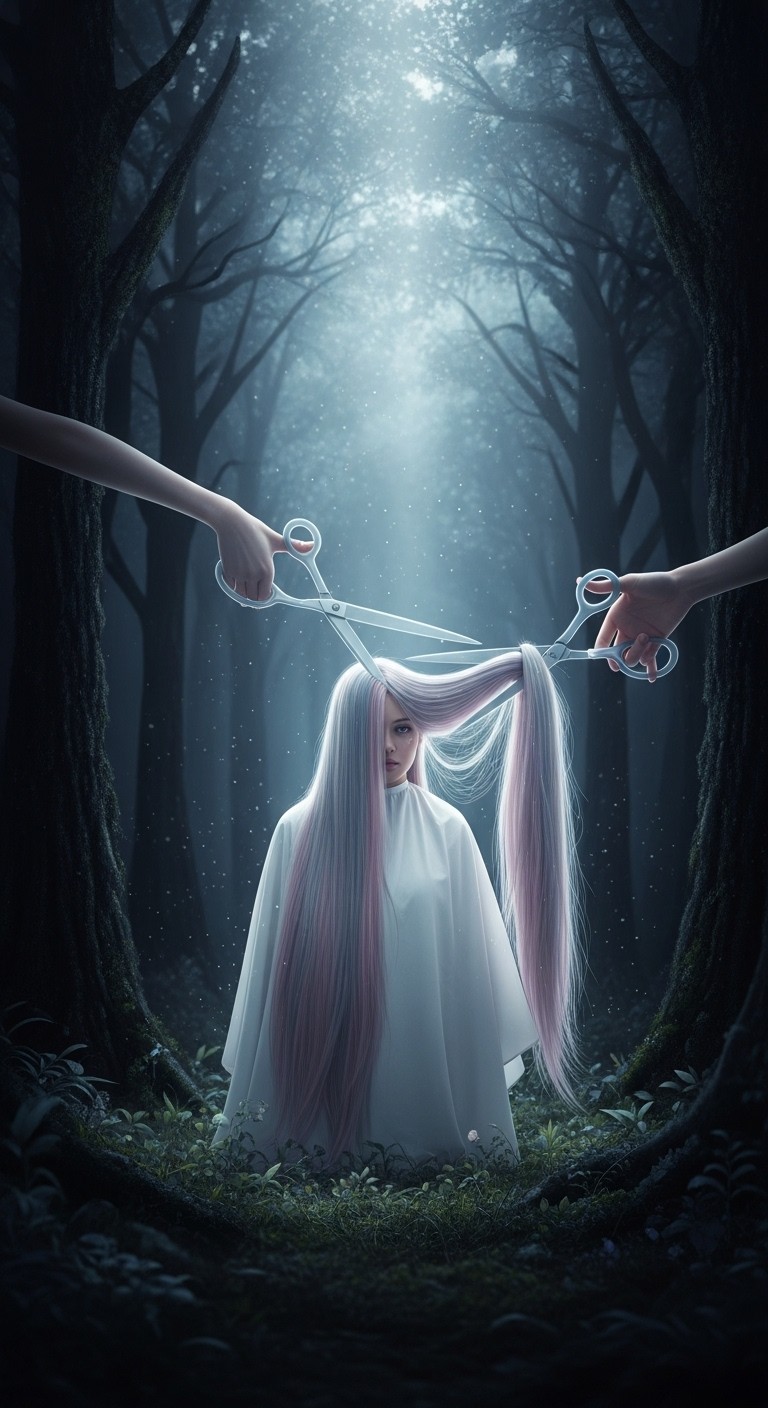 자신의 긴 머리카락을 잘라내는 꿈 - 흉몽