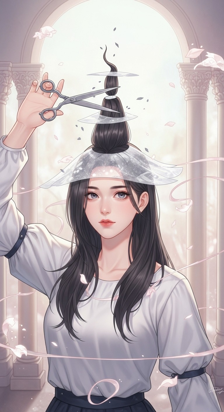 결단의 기로에 선 미완의 헤어스타일 꿈 - 보통