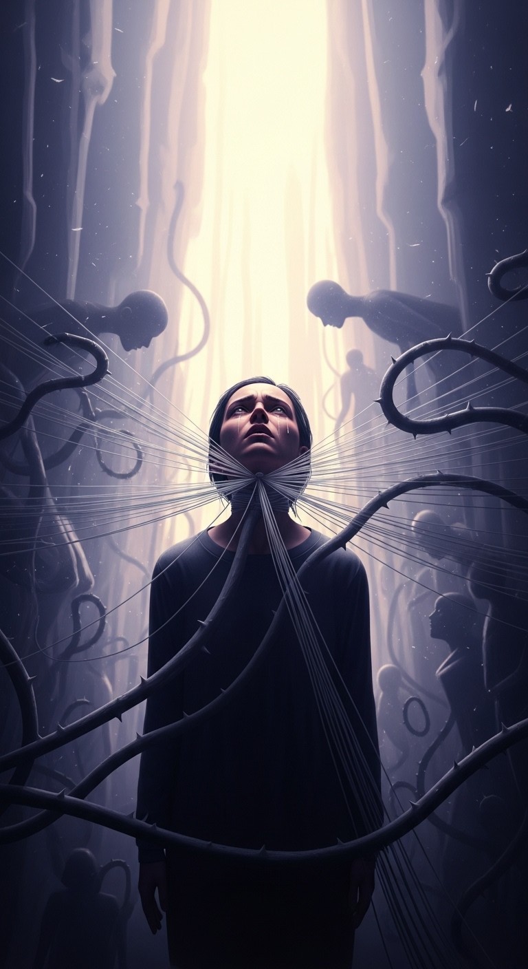 외부의 방해로 숨통이 조이는 압박감의 꿈 - 흉몽