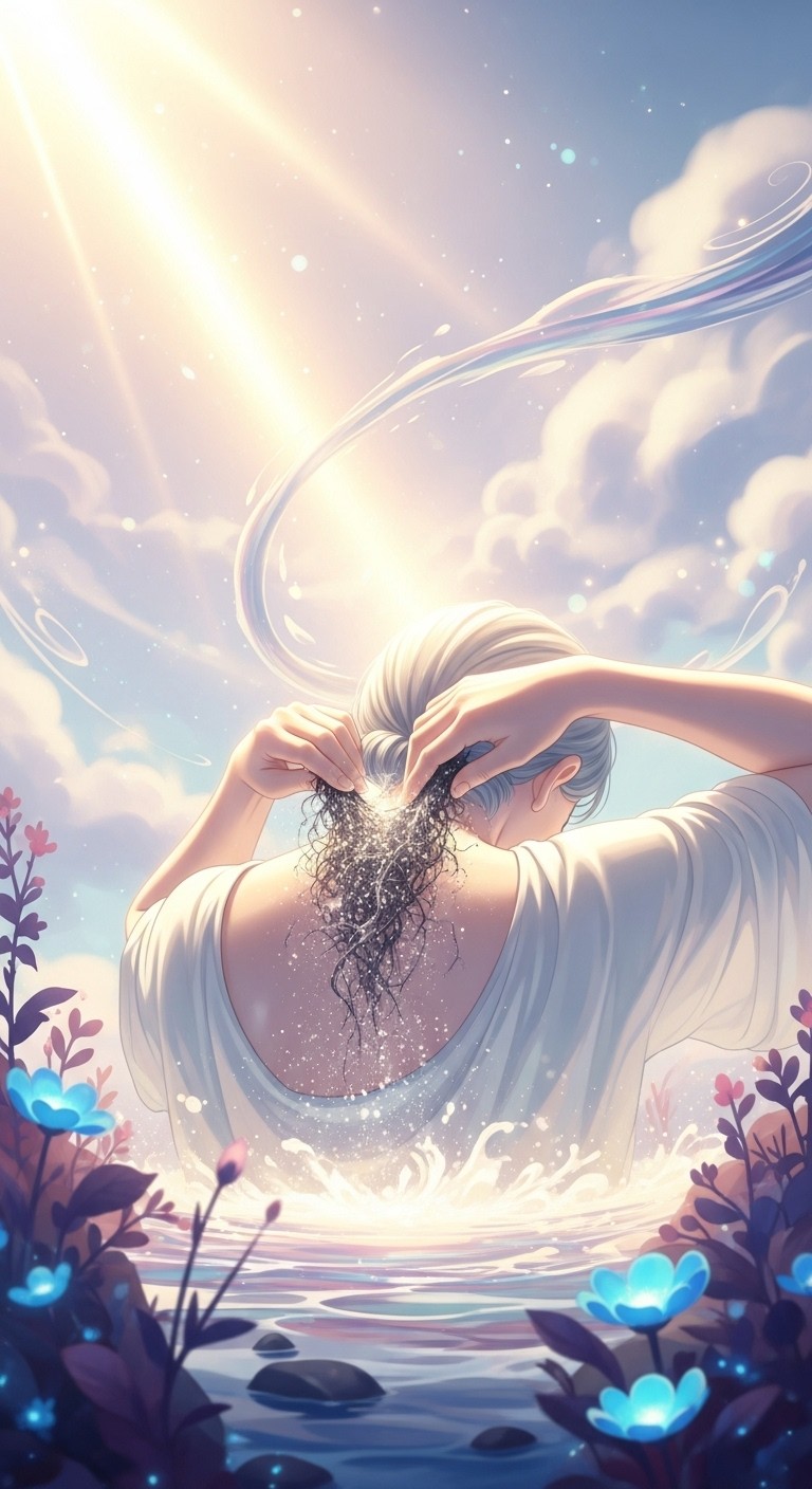 목덜미의 묵은 때를 시원하게 씻어내는 꿈 - 길몽