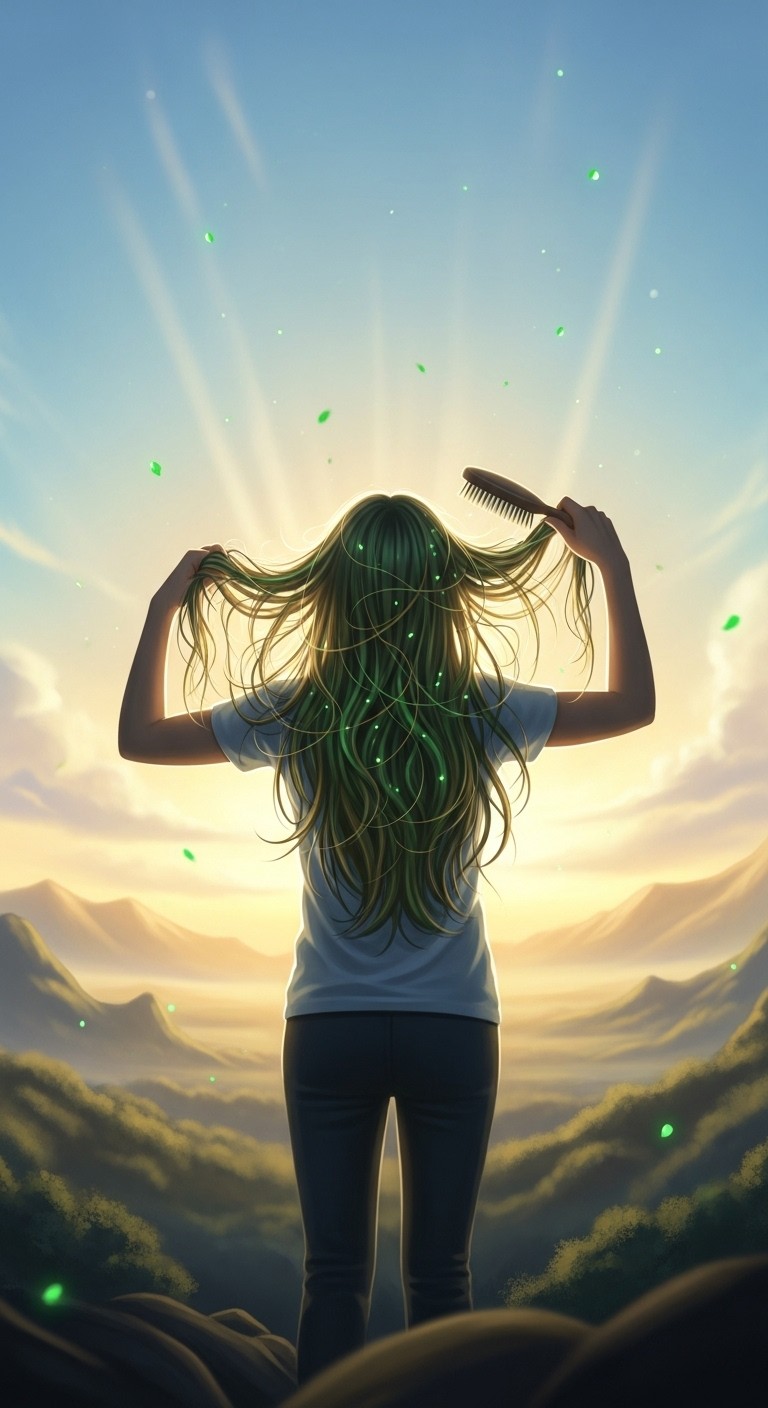 흐트러진 긴 머리를 단정하게 빗으며 삶의 전환점을 맞는 꿈 - 길몽