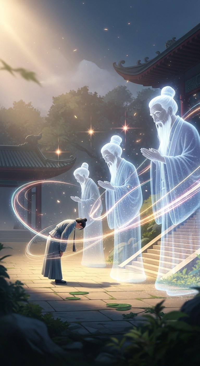 조상의 깊은 축복과 인정을 받는 경사스러운 꿈 - 길몽