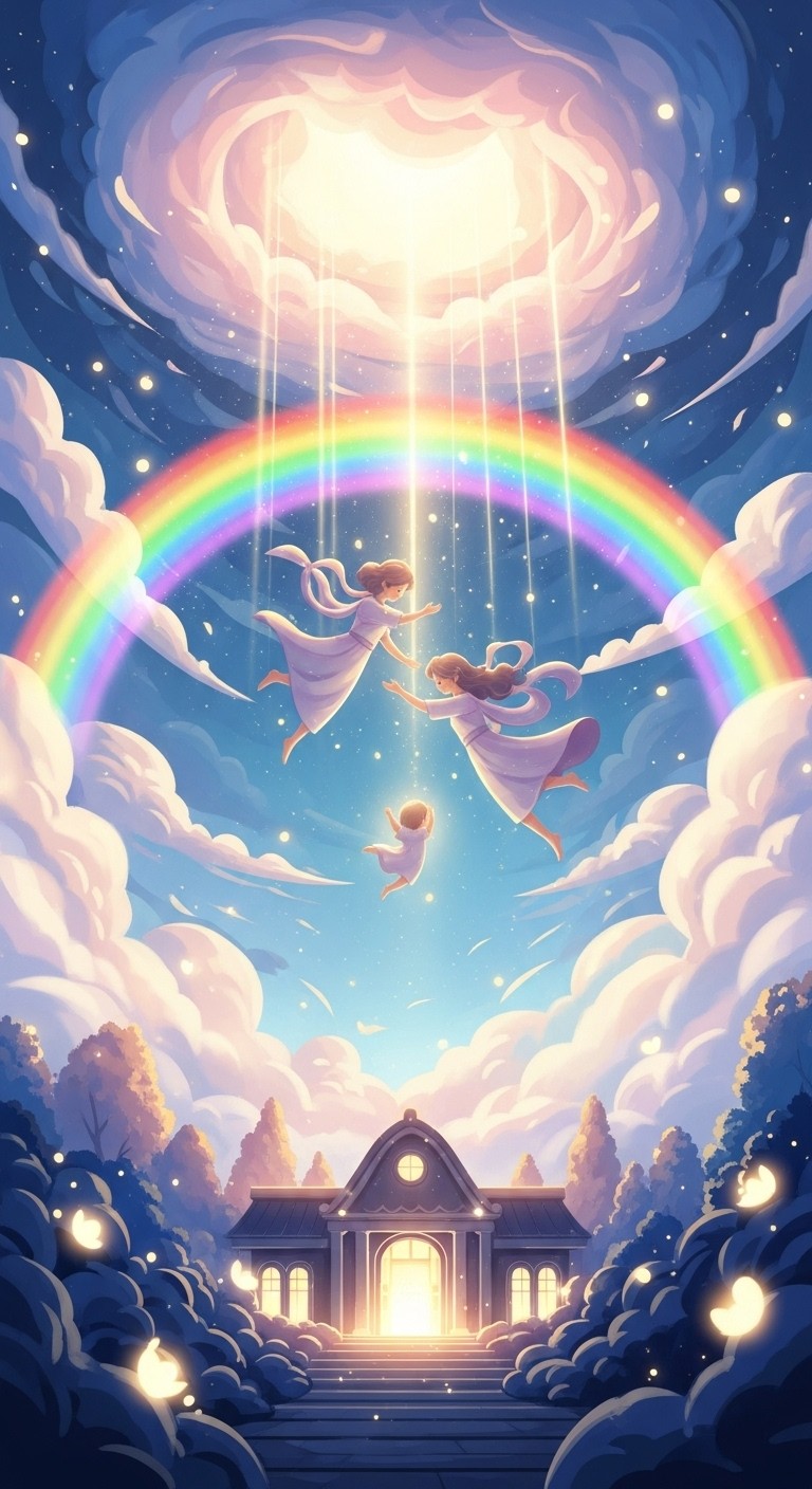 하늘에서 내려와 축복하고 다시 승천하는 부모님 꿈 - 길몽 하늘에서 내려와 축복하고 다시 승천하는 부모님 꿈 - 길몽