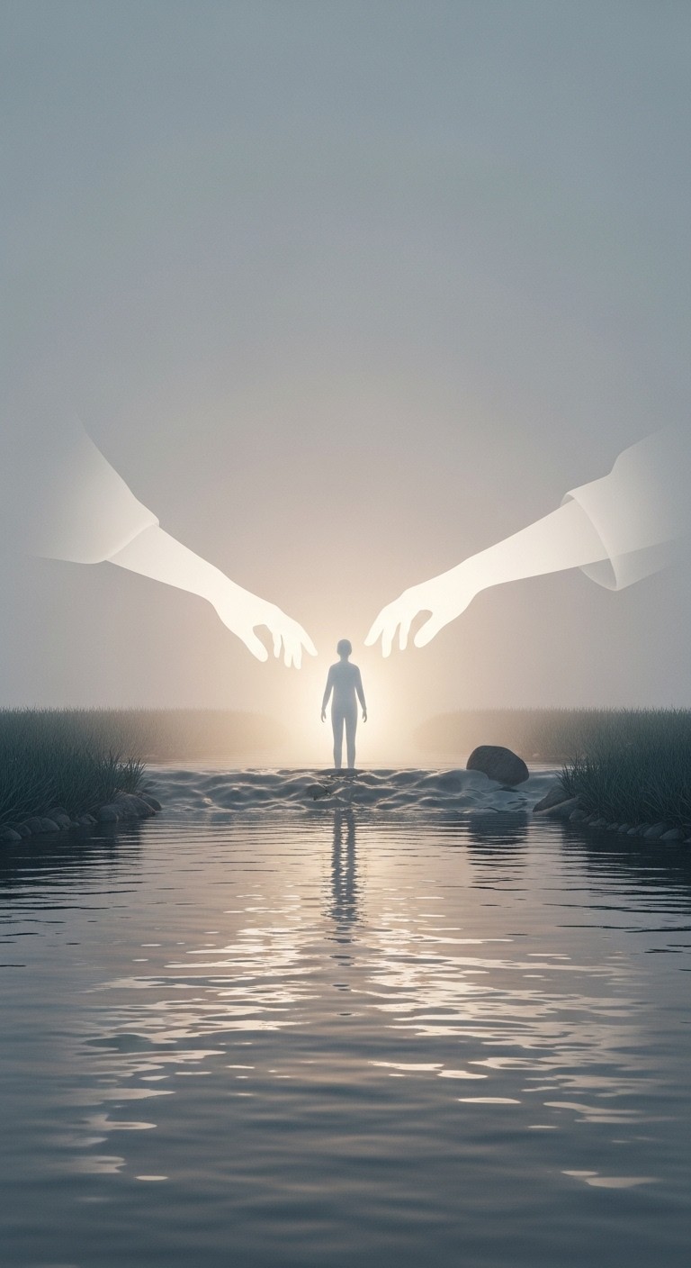 강을 건너는 망자 부모의 손길에 이끌리는 꿈 - 보통