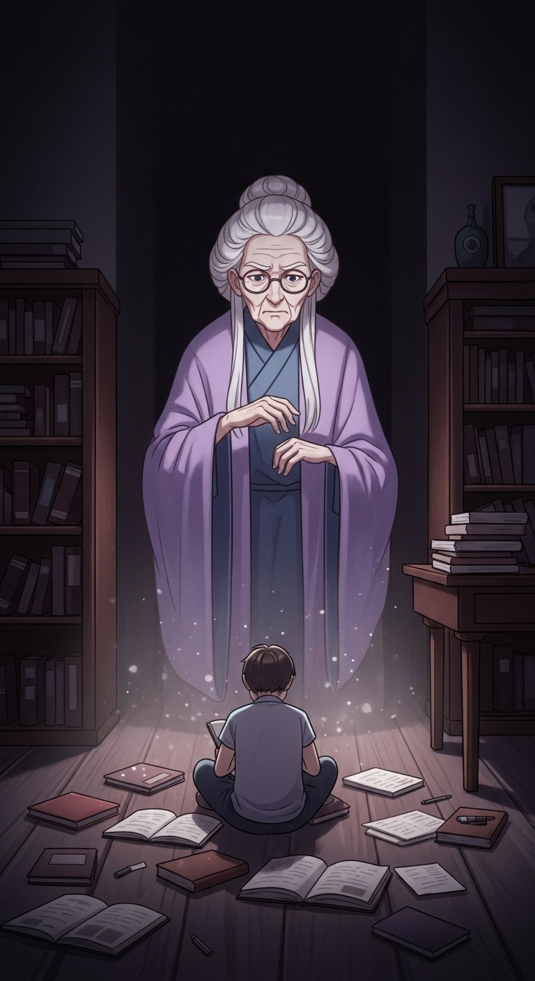 조상님의 엄한 경고: 학업과 준비 부족을 일깨우는 꿈 - 흉몽