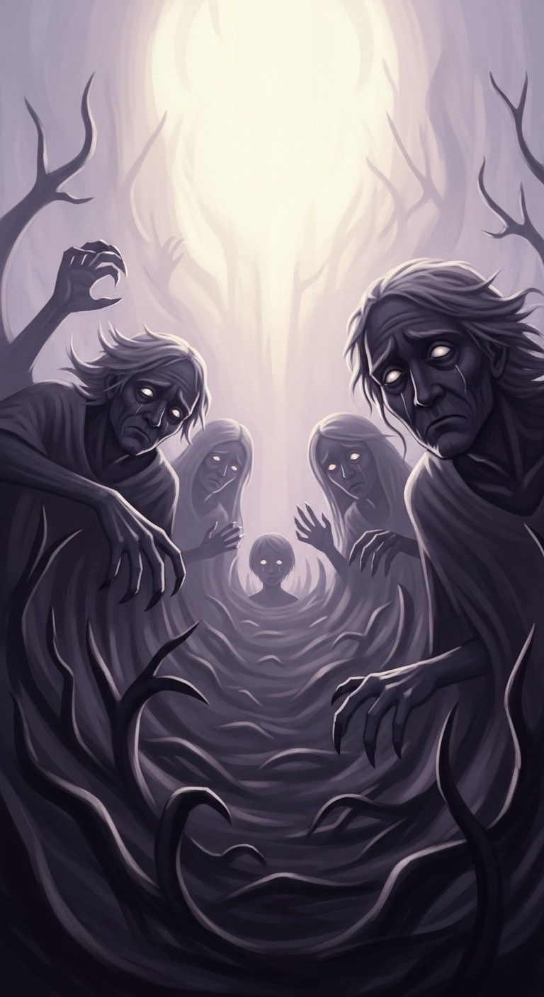 지옥문에서 발현한 조상의 그림자 - 흉몽