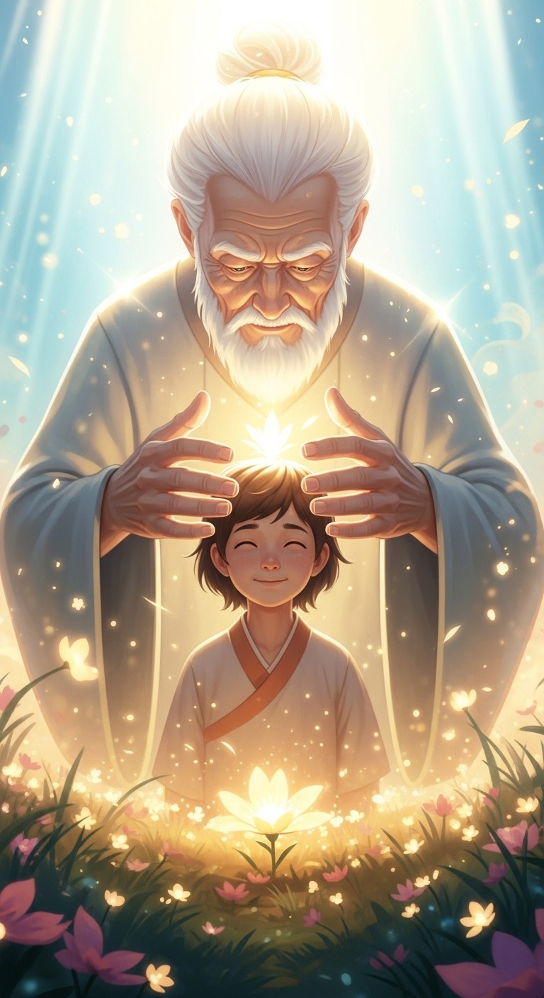 조상의 따뜻한 손길, 축복과 성장을 예고하는 꿈 - 길몽