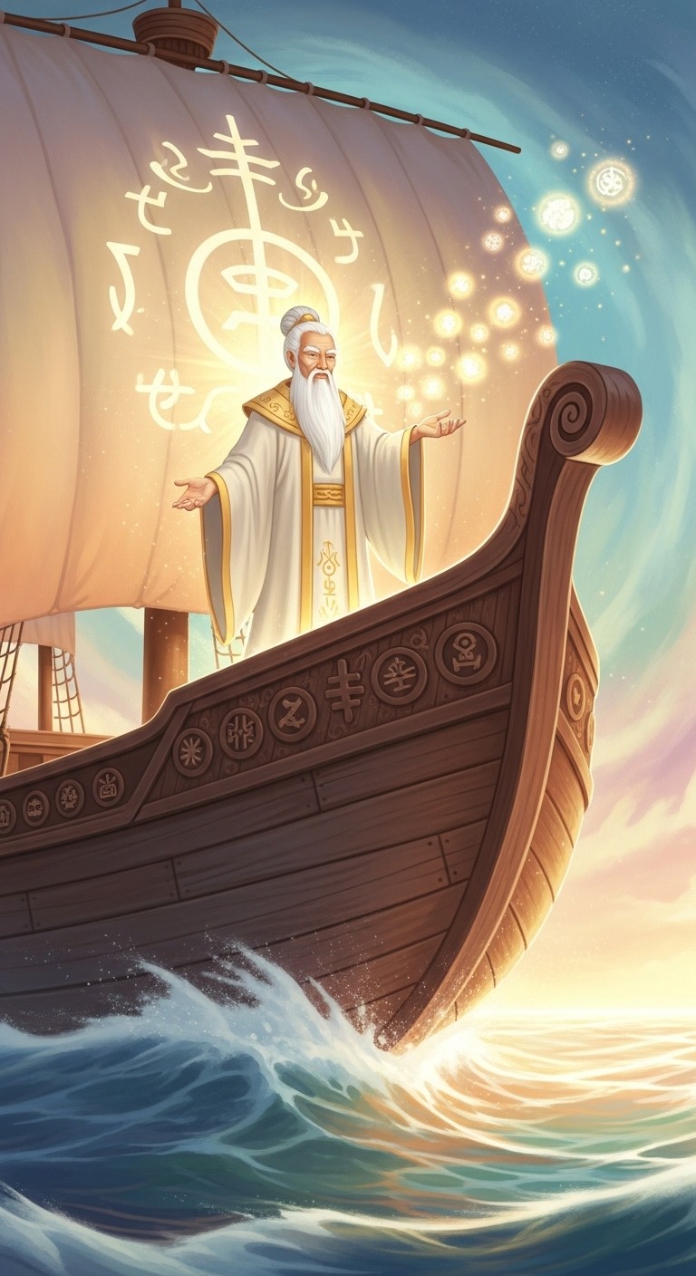 선조가 배를 타고 건너와 지혜와 축복을 전하는 꿈 - 길몽 선조가 배를 타고 건너와 지혜와 축복을 전하는 꿈 - 길몽