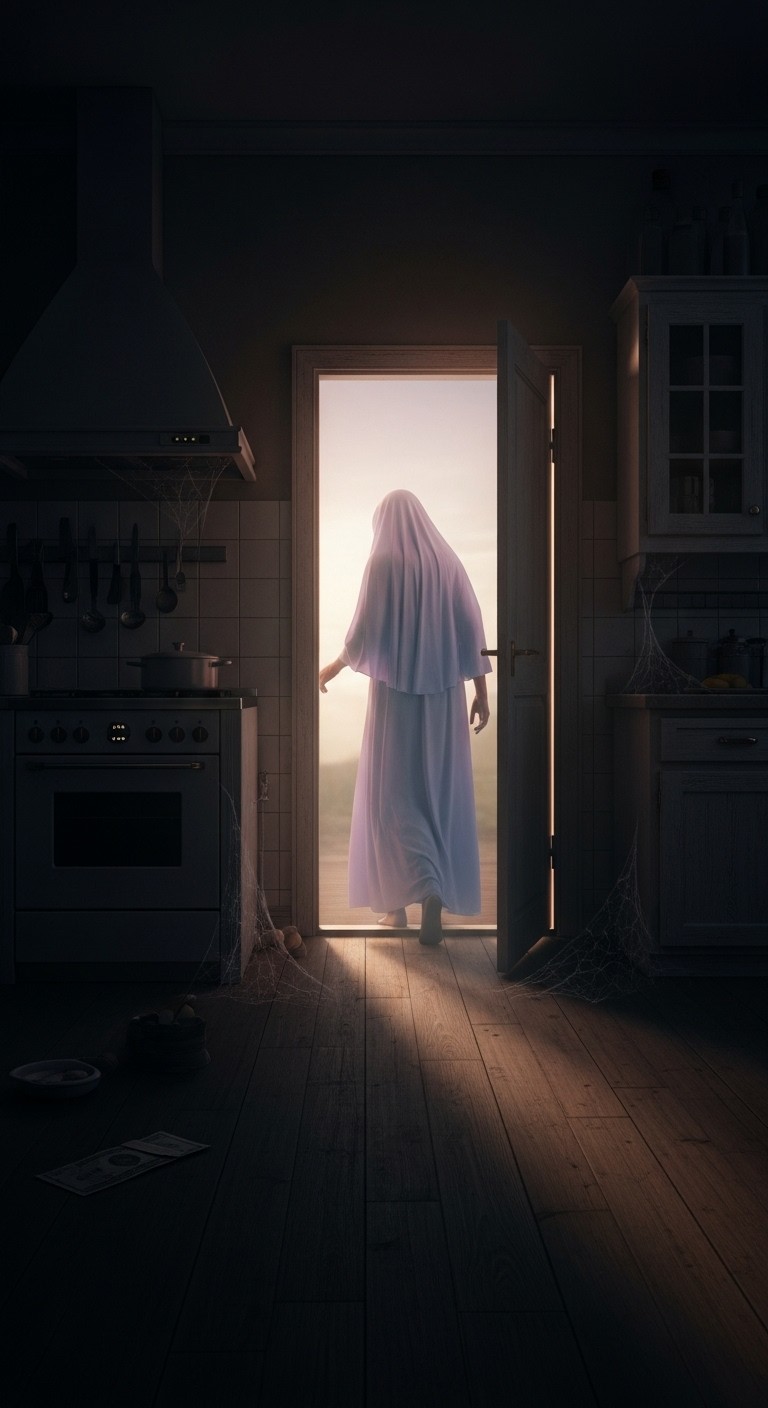 부엌을 나서는 조상: 생활의 불안을 경고하는 꿈 - 흉몽