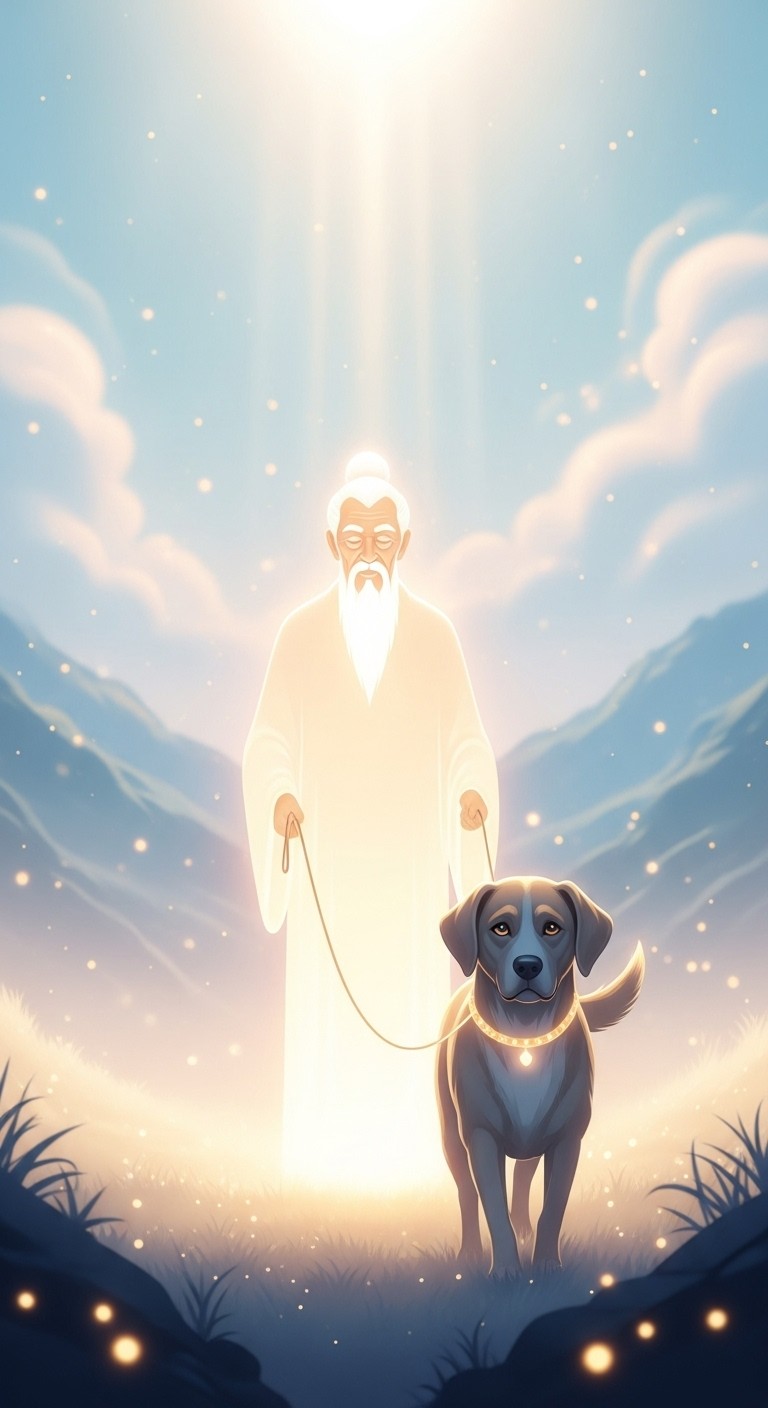 조상이 이끈 개: 다가올 재물 손실의 경고 - 길몽