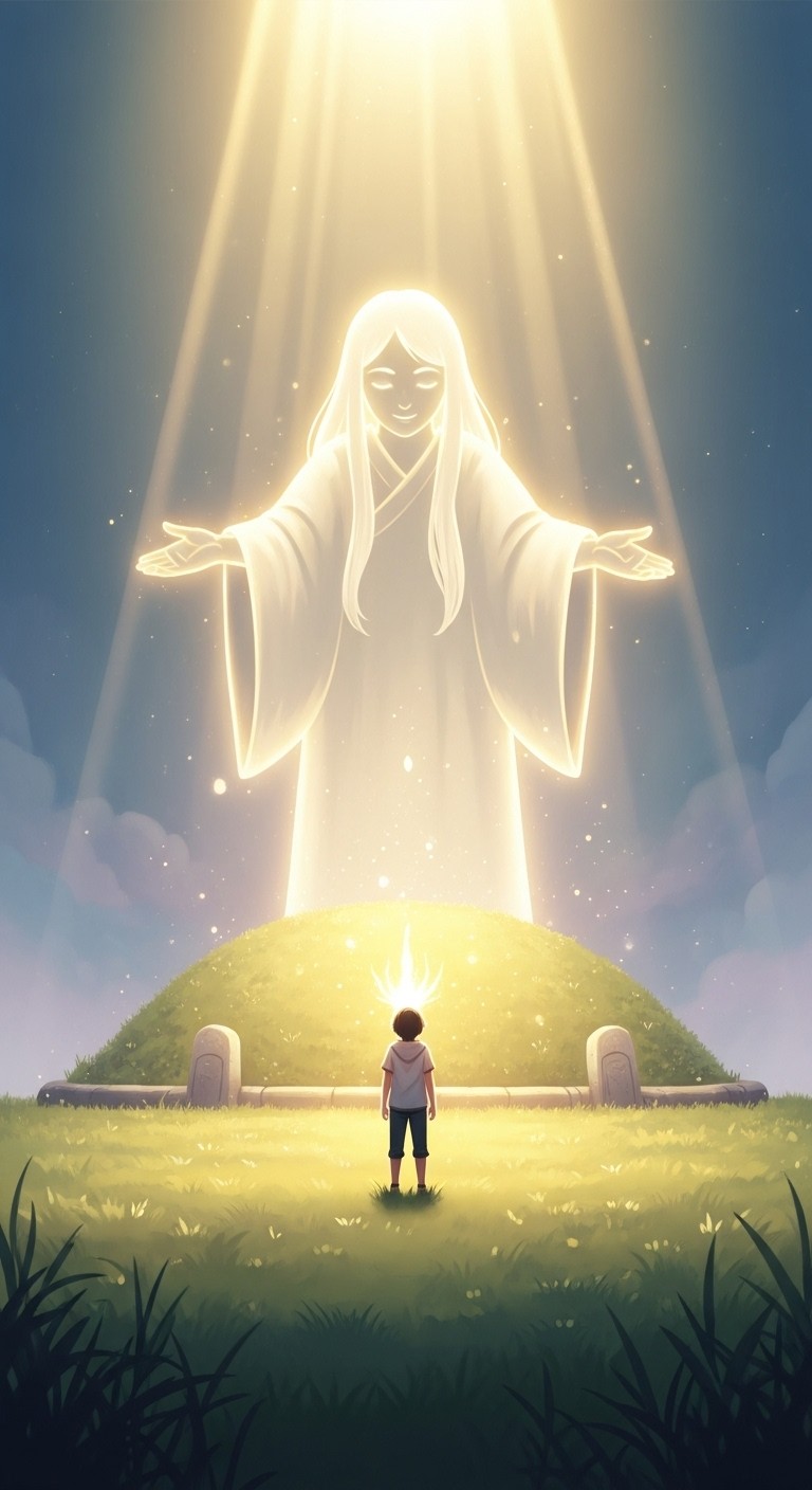 선조의 산소에서 길운을 발견하는 꿈 - 길몽