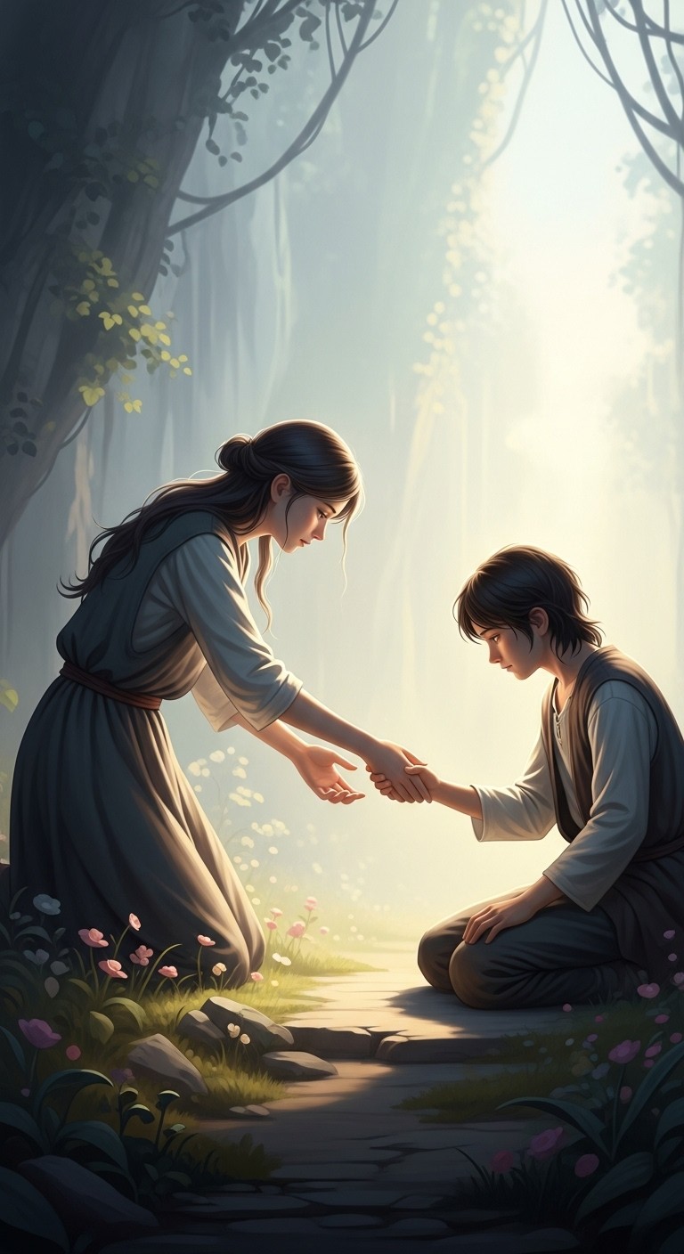 어려움 속 형제자매, 도움의 손길을 내미는 꿈 - 보통