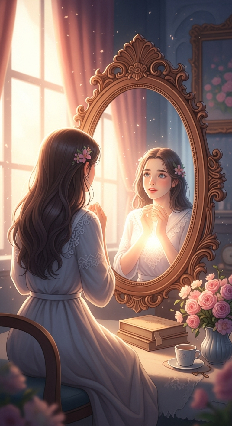 거울을 통해 자신을 깊이 들여다보는 꿈 - 길몽