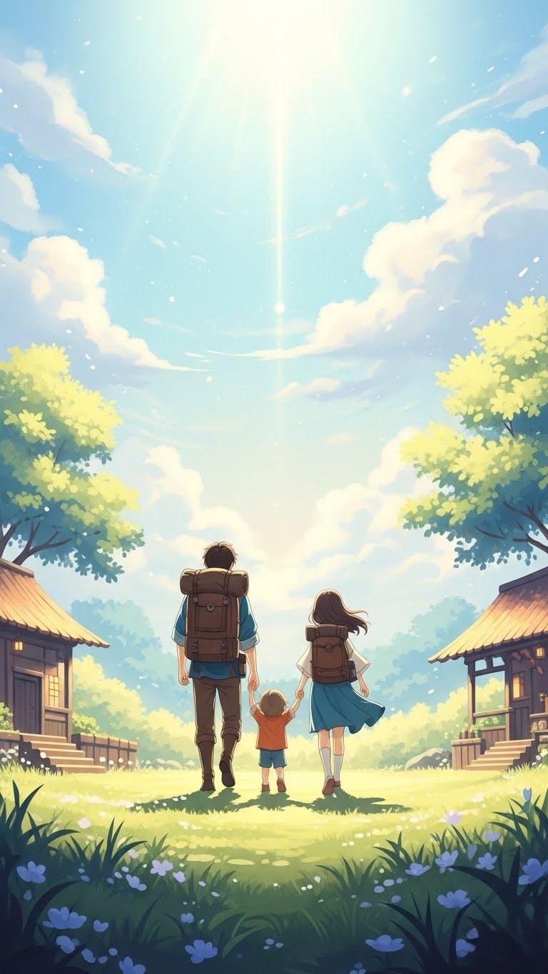 형제자매와 함께 여정을 마치고 돌아와 안정을 얻는 꿈 - 길몽