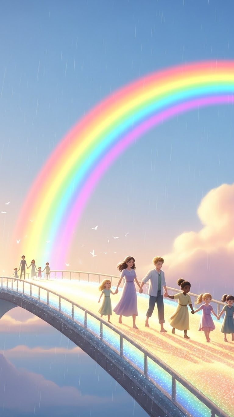 형제자매와 함께 걷는 무지개 길: 희망과 화합의 여정 - 길몽