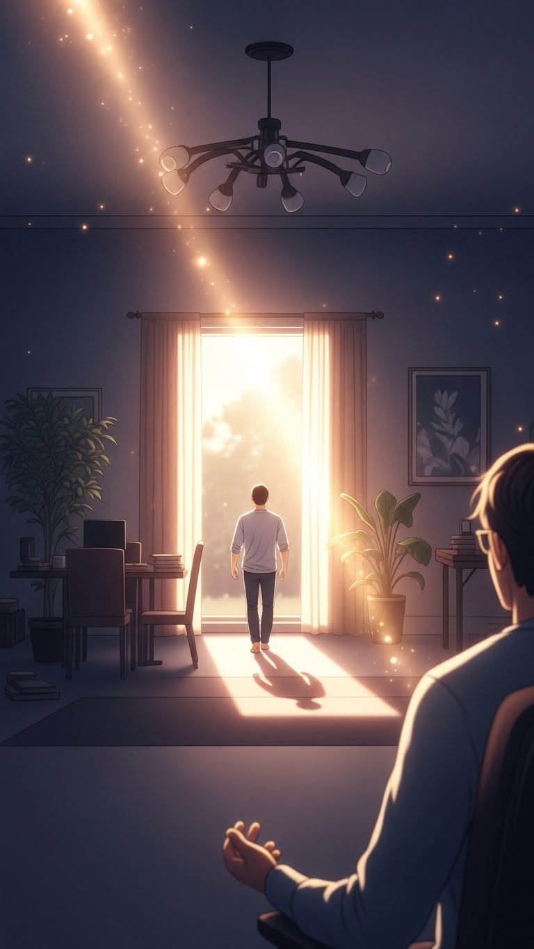 남편이 개인적인 문제를 정리하는 공간으로 향하는 꿈 - 길몽