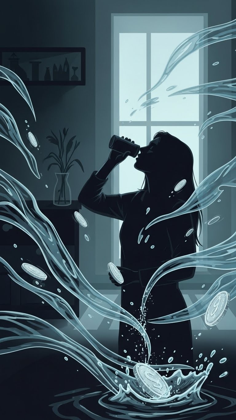 아내가 물을 마시는 꿈: 재정적 흐름의 변화와 경고 - 흉몽