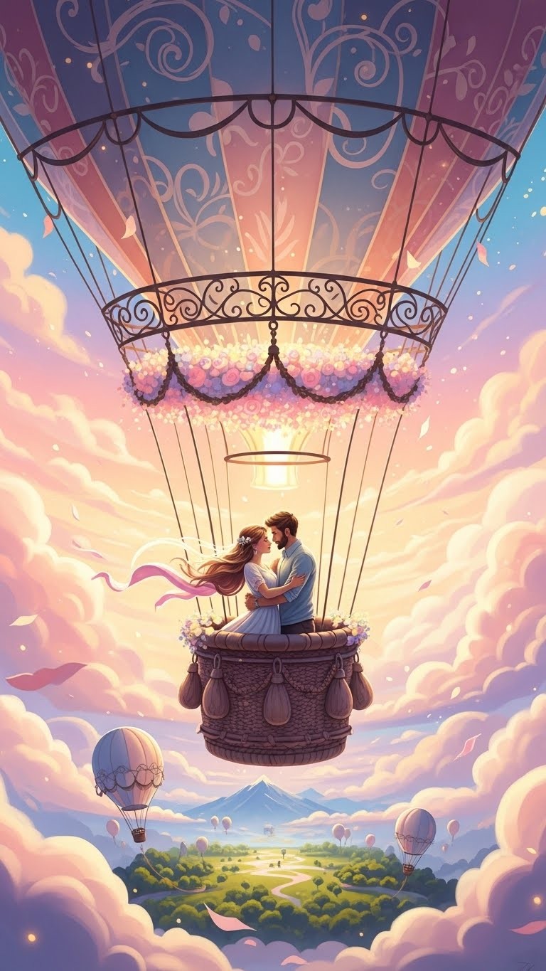 사랑을 싣고 하늘을 나는 부부의 꿈 - 길몽