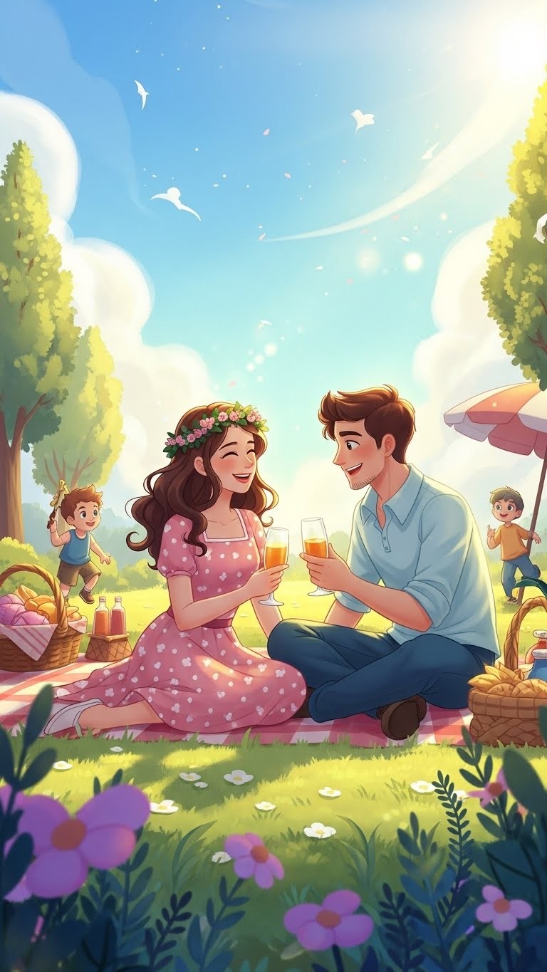 부부가 함께 즐기는 야외 활동, 관계의 결실을 맺는 꿈 - 길몽