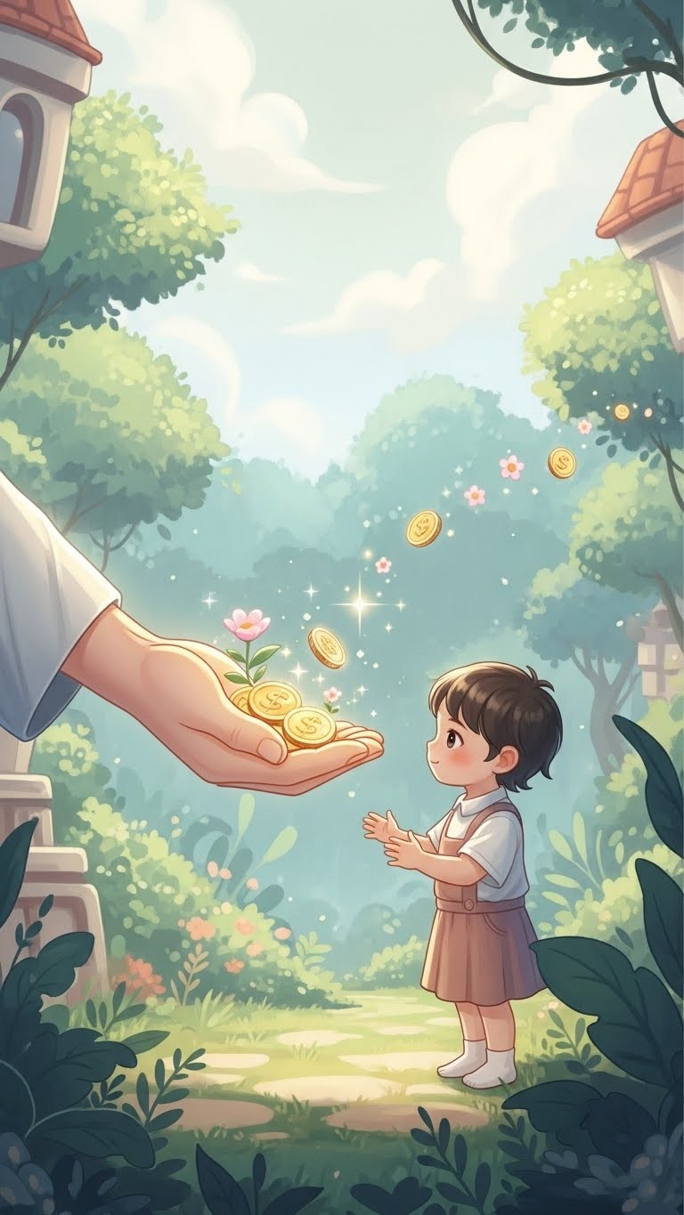 자식에게 용돈을 베푸는 꿈: 사랑과 책임감으로 이룰 풍요 - 보통