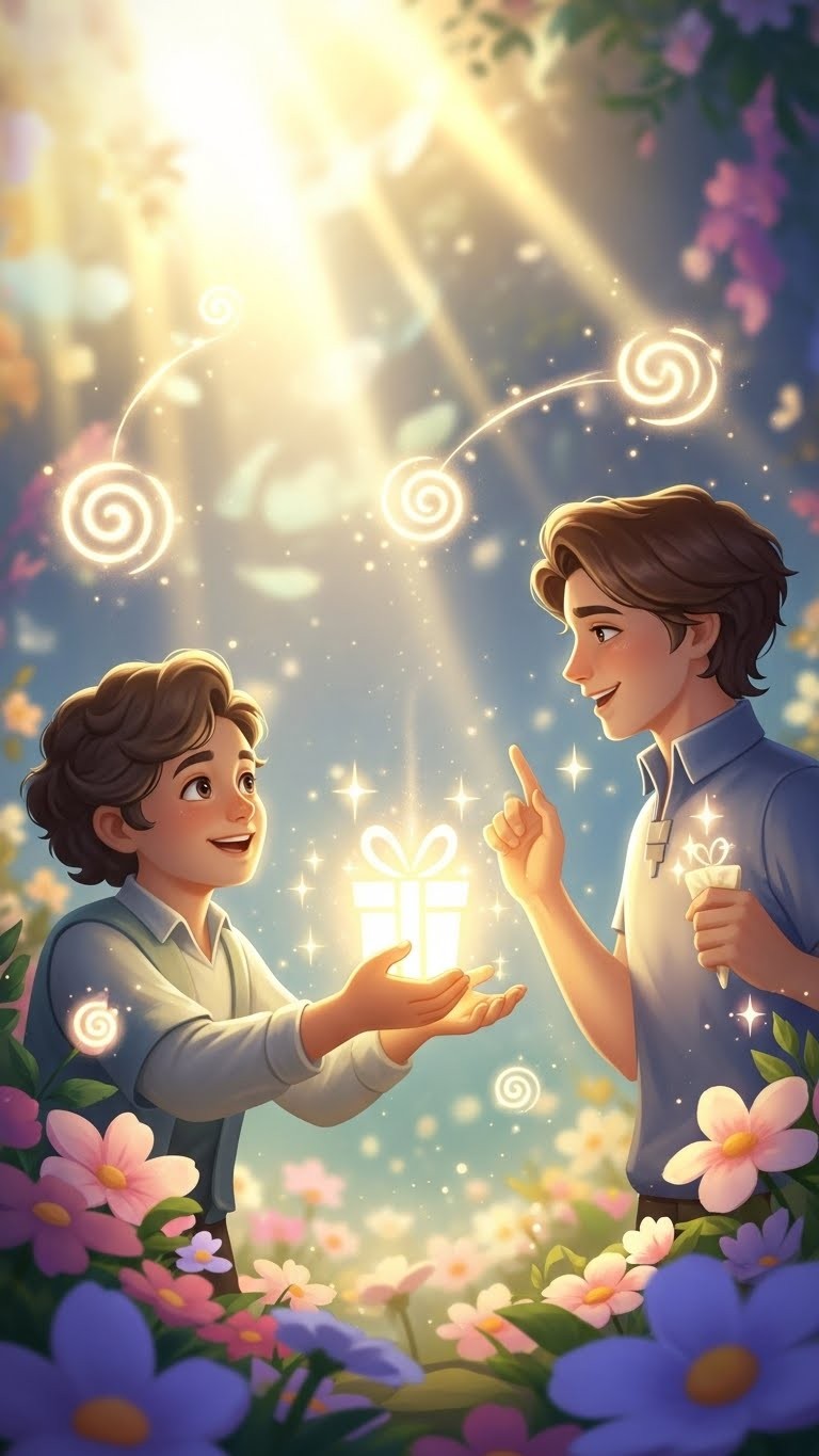 친구의 기쁨을 함께 나누며 자신에게 찾아올 행운을 암시하는 꿈 - 길몽