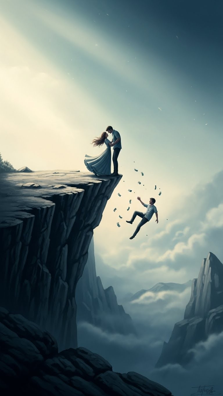 사랑하는 연인이 절벽 아래로 추락하는 꿈 - 흉몽