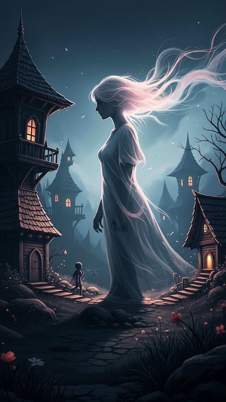 과거 연인의 유령이 나타나 불안을 드리운 꿈 - 흉몽