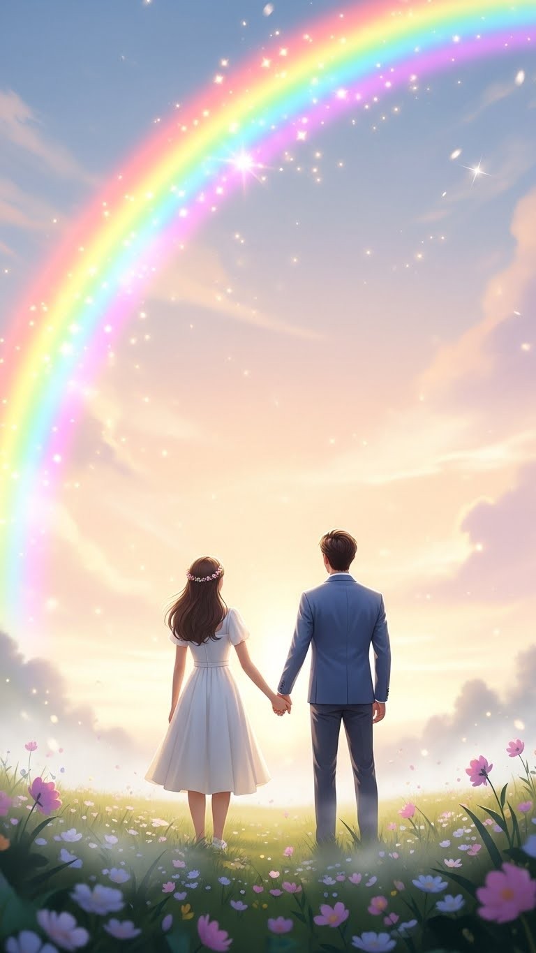 연인과 함께 보는 무지개, 사랑의 완성 꿈 - 길몽