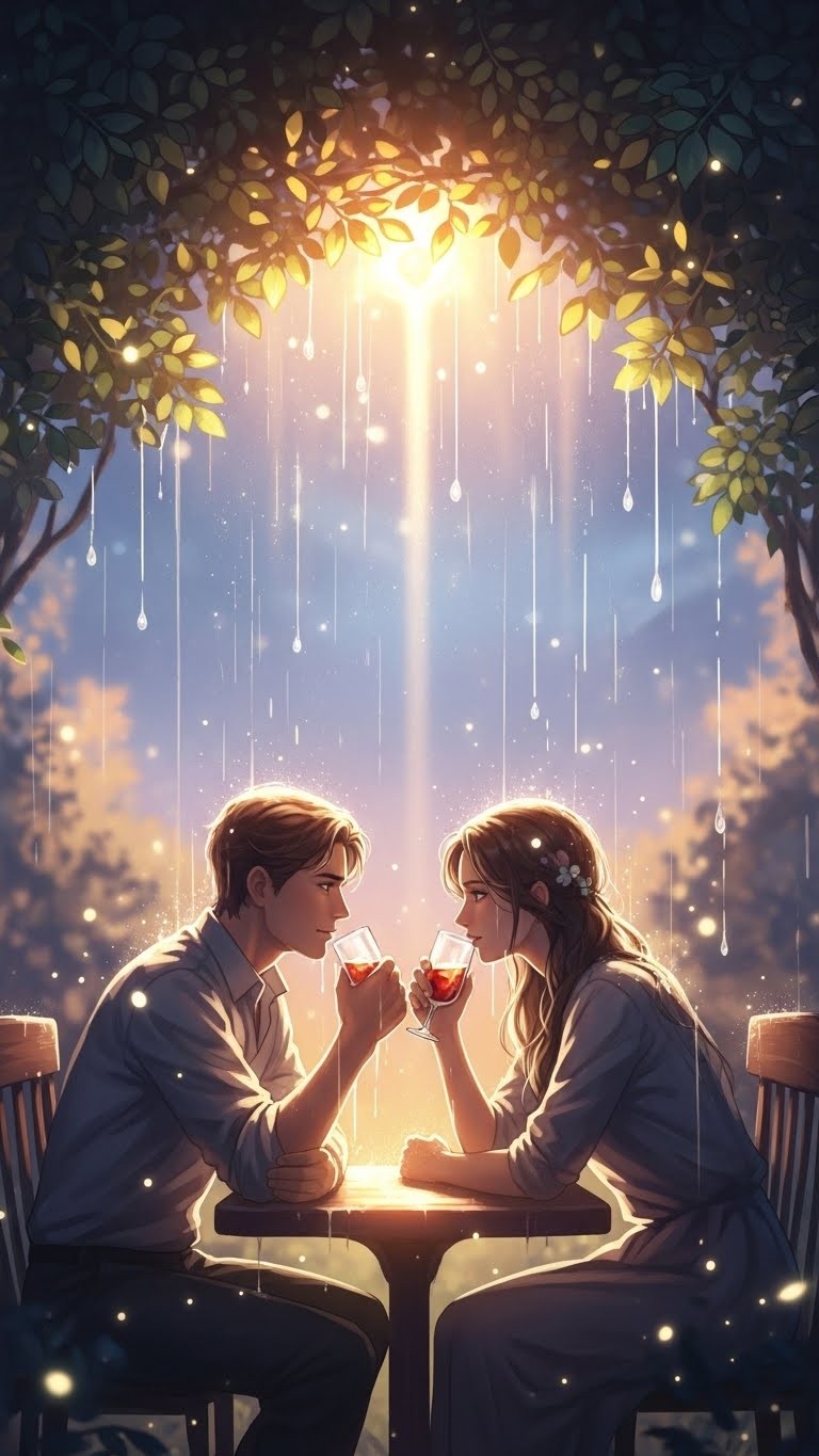 사랑을 깊게 하는 소나기, 애인과 함께 맞이한 로맨틱한 순간의 꿈 - 길몽