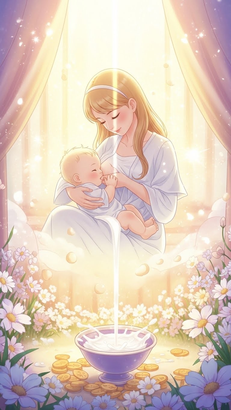 새로운 시작과 풍요를 암시하는 아기의 수유 꿈 - 길몽