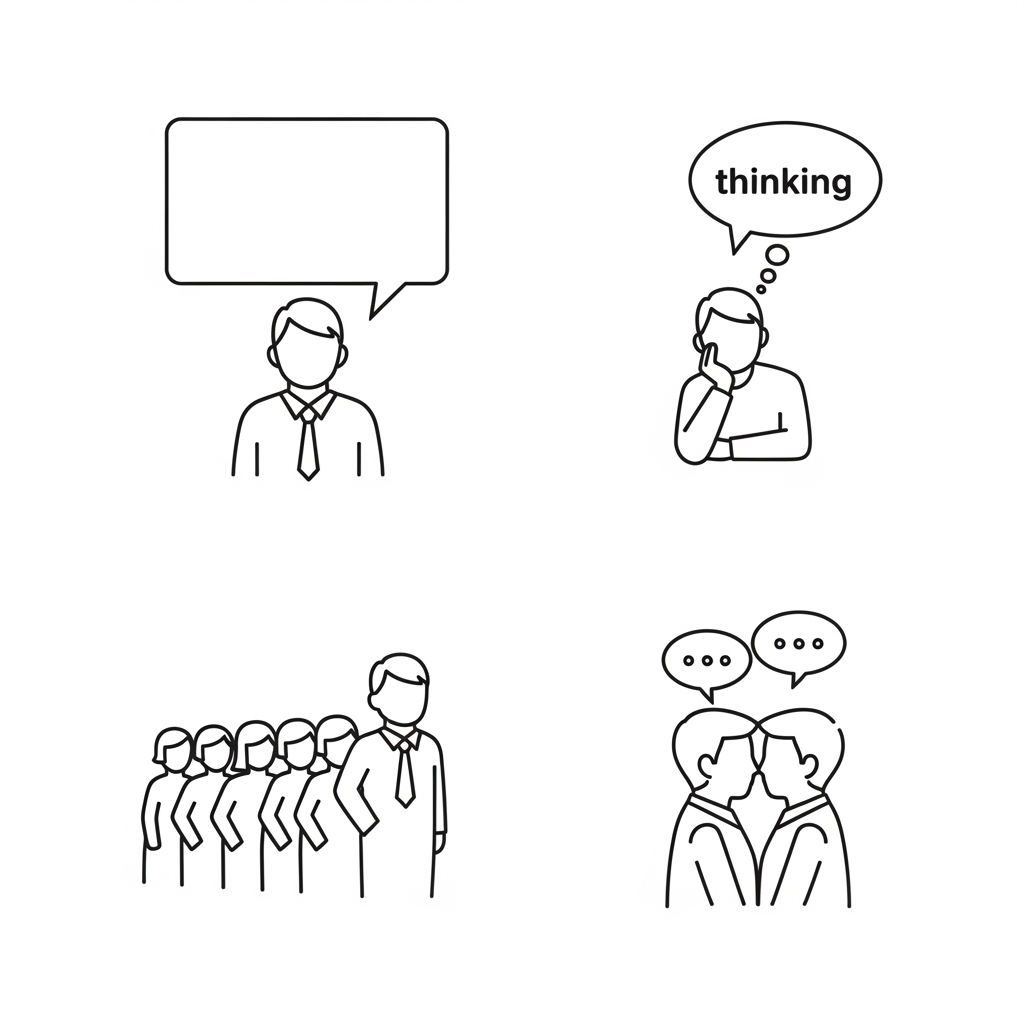 회의 중 의견이 다를 때 나는?