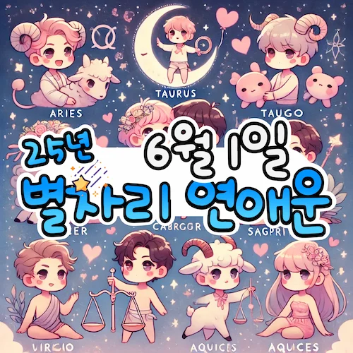 2025년 6월 1일 일요일, 별자리 연애운! ✨ 2025년 6월 1일 일요일, 별자리 연애운! ✨